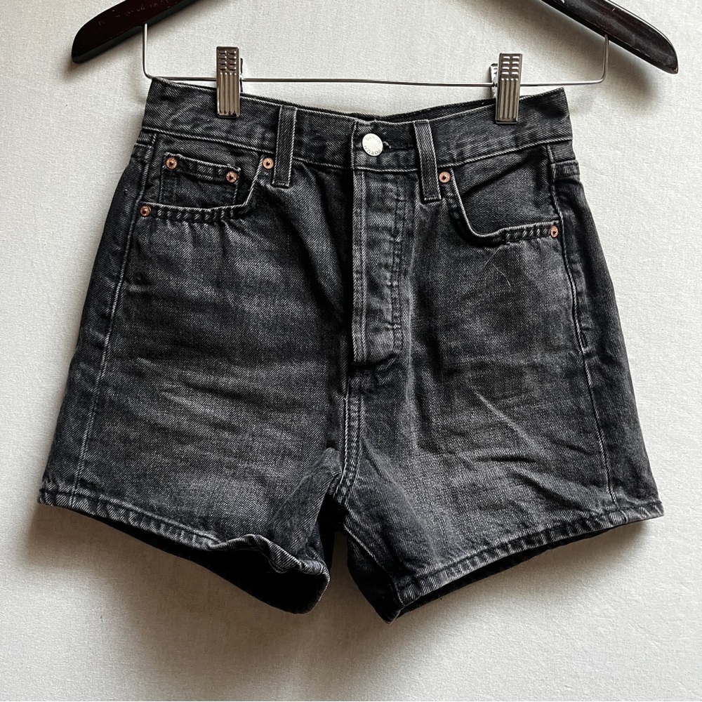 Denim Forum Aritzia Joni Loose Short High-Waisted Button fly Shorts Sz 23